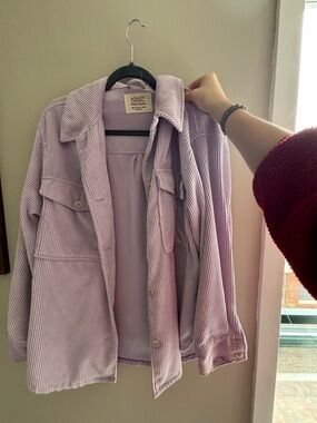 26 International Ashley Lavender Corduroy Button-Down Shacket